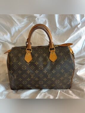 Louis Vuitton Speedy 30 Monogram Vintage Authenticated w/ Lock & 2 Keys